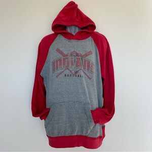 Men’s Gray and Red Indianapolis Indians Baseball Distressed Hoodie | Size XXL